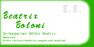 beatrix boloni business card