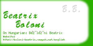 beatrix boloni business card